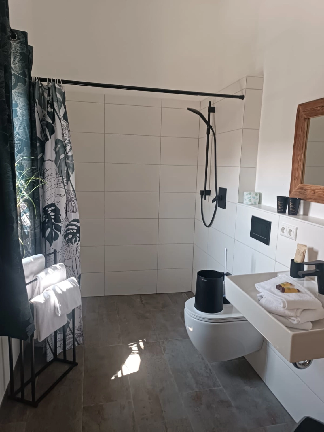 Ferienwohnung Delux - Badezimmer mit WC und Waschtisch