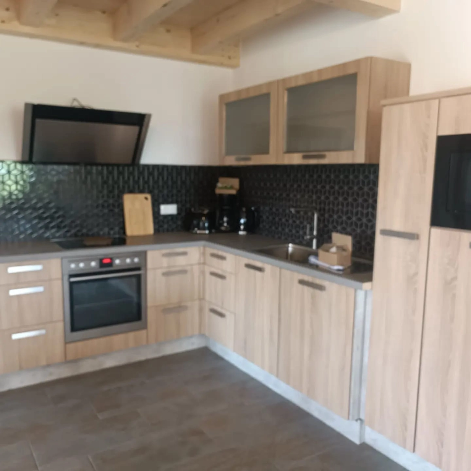 Ferienwohnung Delux - Einbauküche mit Backofen